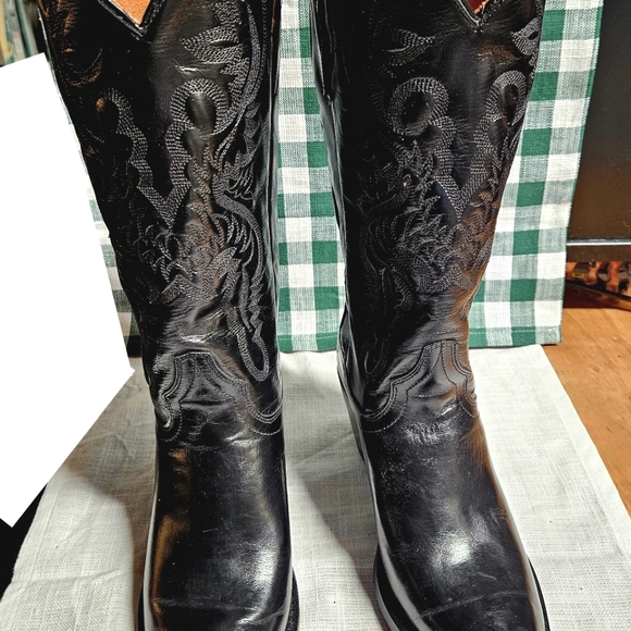 Dan Post Black Western / Cowboy Boots Size 8 - Picture 2 of 6